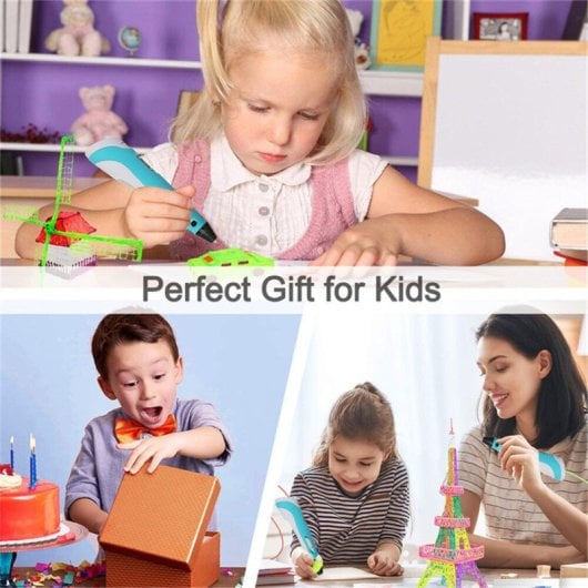 Arzopa Bolígrafo Inteligente 3D Pantalla Led 50m, 10 Colores Negro