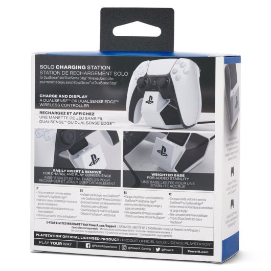 PowerA Estación de Carga Solo Blanca para Un Mando Inalámbrico DualSense/Edge de PS5