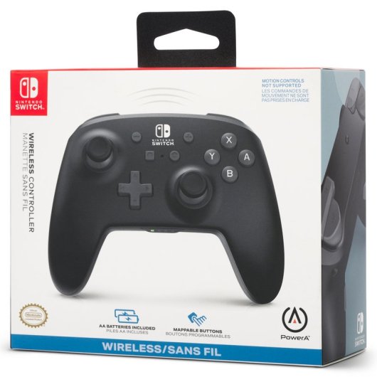 Manette sans fil PowerA Midnight Black pour Nintendo Switch