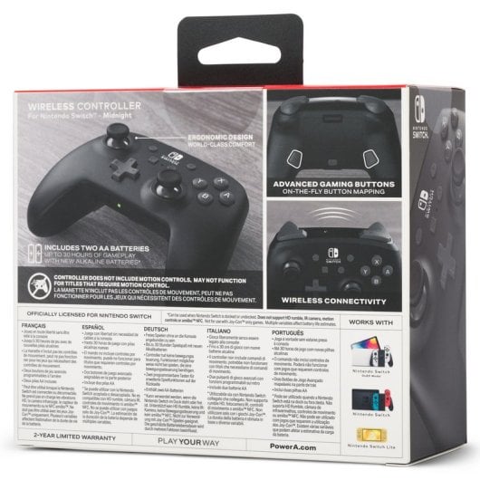 Manette sans fil PowerA Midnight Black pour Nintendo Switch