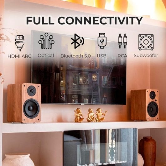 Vulkkano A6 ARC Altavoces de Sobremesa Activos 2.0 120W Marrones