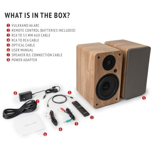 Vulkkano A6 ARC Altavoces de Sobremesa Activos 2.0 120W Marrones