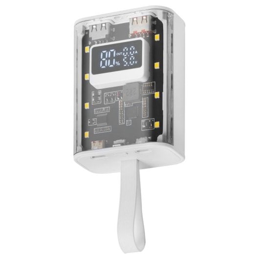 Mars Gaming MPK-10K PowerBank Compacta con Pantalla de Carga Múltiple 10000mah 22.5W Blanco