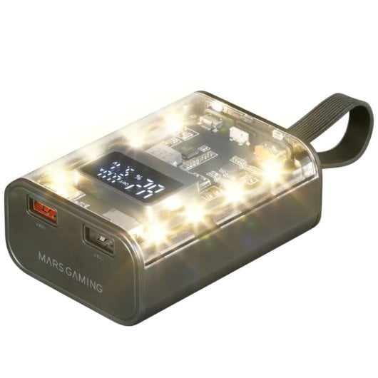 Mars Gaming MPK-10K PowerBank Compacto de Múltipla Carga com Ecrã 10000mah 22.5W Preto