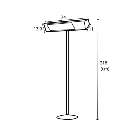 Heizgerät Elektrisch Infrarot Sined Caldo Ira Inox 2000W mit Fernbedienung