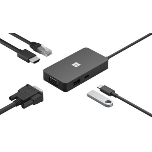 Hub da viaggio USB-C Microsoft con USB-A/USB-C/HDMI/VGA/RJ45