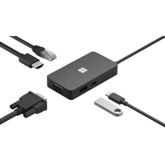 Hub USB-C Microsoft 1E4-00003 HDMI VGA RJ45 Preto Portátil
