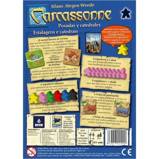 Devir Carcassone Posadas y Catedrales Juego de Mesa Expansión