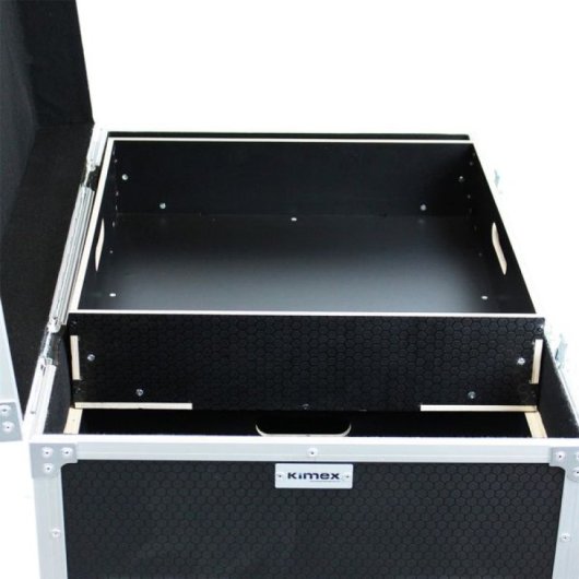 Kimex Flightcase 60 X 60 X 60 Cm Avec Plateau Et Séparateur Interne