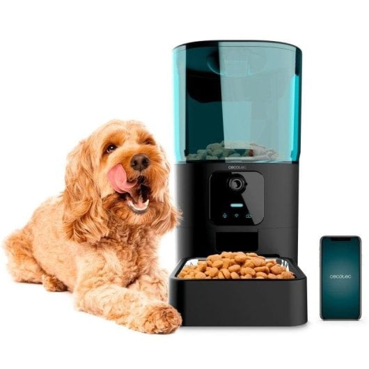 Cecotec Pumba 6000 Purrfect Meal Smart Vision Comedero Automático para Mascotas WiFi con Cámara