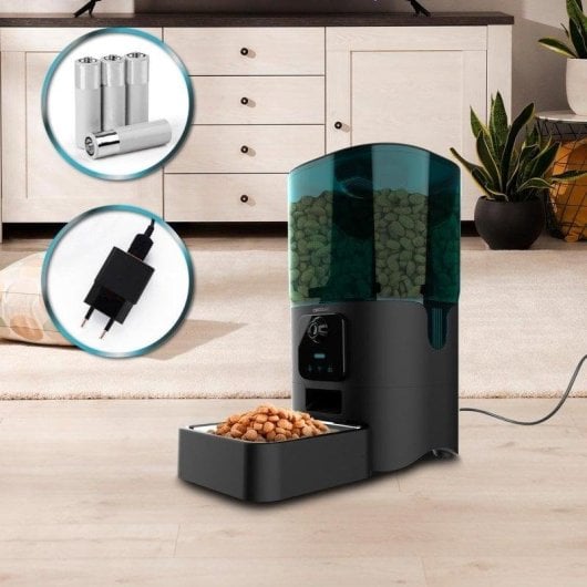Cecotec Pumba 6000 Purrfect Meal Smart Vision Comedero Automático para Mascotas WiFi con Cámara
