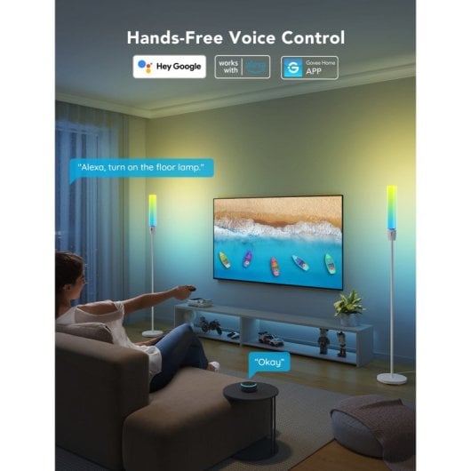 Candeeiro de pé cilíndrico Govee RGBICWW WiFi/Bluetooth