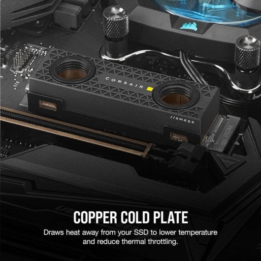 Blocco di raffreddamento a liquido Corsair Hydro X Series XM2 M.2 per SSD nero