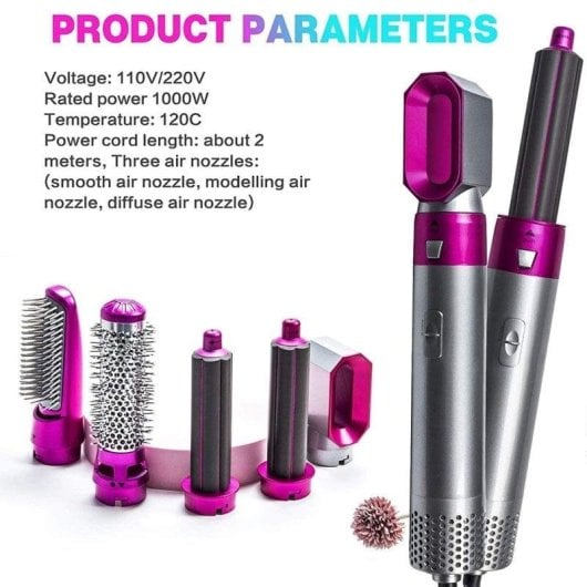 Modelador Multifuncional Klack Cepillo de Aire 1000W Iónica 3 Acessórios Redução de Estática