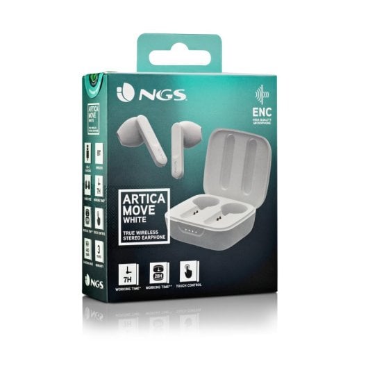 NGS Artica Move White Auriculares Inalámbricos con Estuche de Carga y Bluetooth 5.3 Blancos