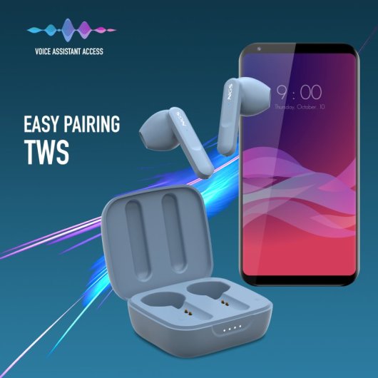 NGS ARTICA MOVE Casque Sans fil Ecouteurs Appels/Musique Bluetooth Bleu clair