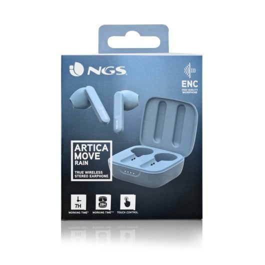 NGS ARTICA MOVE Casque Sans fil Ecouteurs Appels/Musique Bluetooth Bleu clair