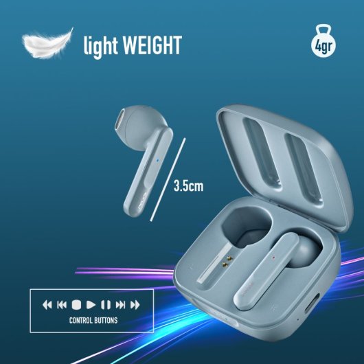 NGS ARTICA MOVE Casque Sans fil Ecouteurs Appels/Musique Bluetooth Bleu clair