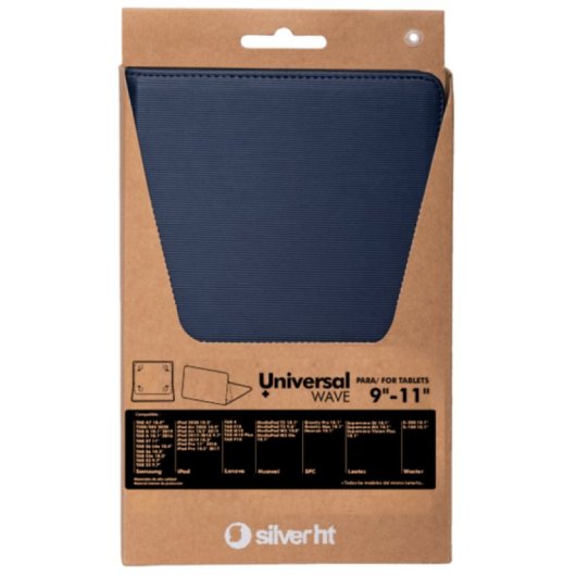 Custodia SilverHT universale Blue Wave con supporto per tablet da 9-11".