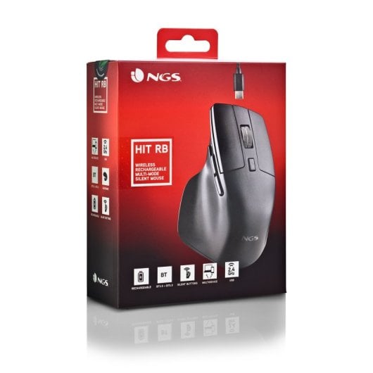 NGS HIT-RB Ratón Inalámbrico 1600 DPI Negro