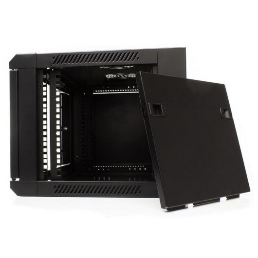 Wand-Rackschrank Lapara 9U 600x450mm FlatPack Schwarz RAL 9004