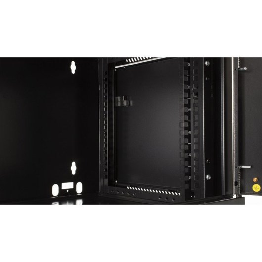 Wand-Rackschrank Lapara 9U 600x450mm FlatPack Schwarz RAL 9004