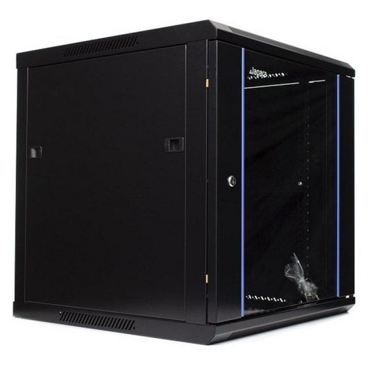 Armadio Rack a muro Lapara 12U 600x600 mm Nero porta vetro