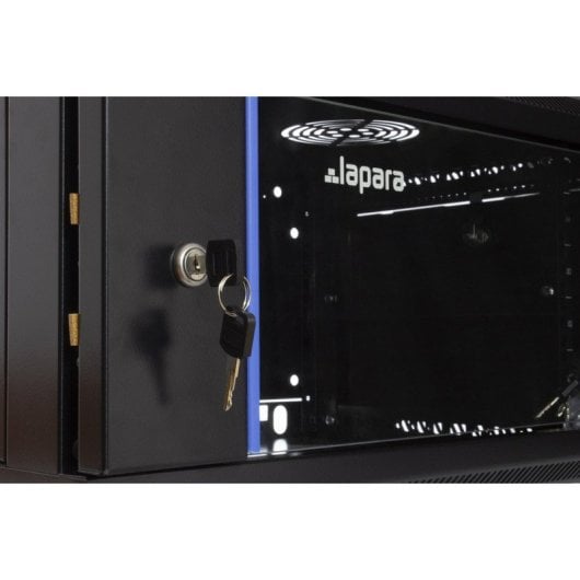 Armadio Rack a muro Lapara 12U 600x600 mm Nero porta vetro