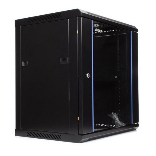 Lapara Armário Rack Mural Montado 12U 600x450mm Preto