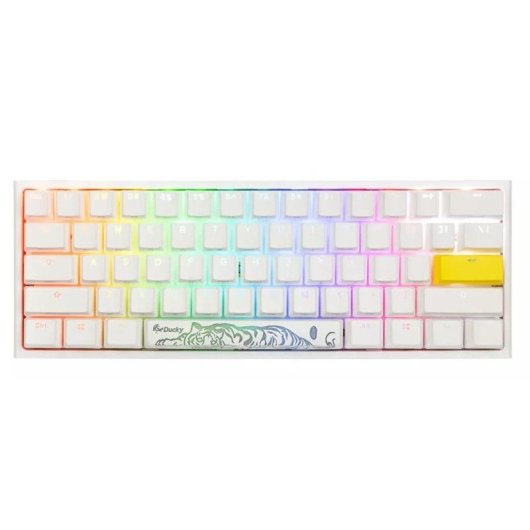 Ducky One 2 Pro Classic Mini Teclado Mecánico Gaming Switch Gateron Yellow RGB PBT Blanco