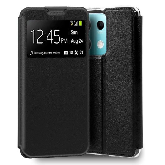Cool Flip Cover Capa Livro Lisa Preta para Xiaomi Redmi Note 13 5G
