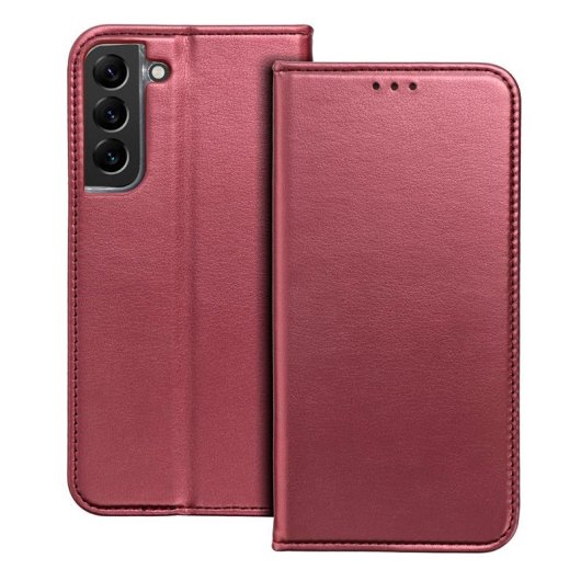 Cool Funda Flip Cover Tipo Libro Liso Borgoña para Samsung Galaxy S24 Ultra