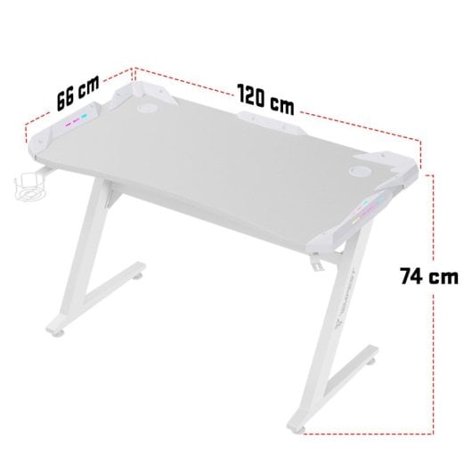 Tavolo da gioco Tempest Safezone White 120x66 cm RGB Bianco