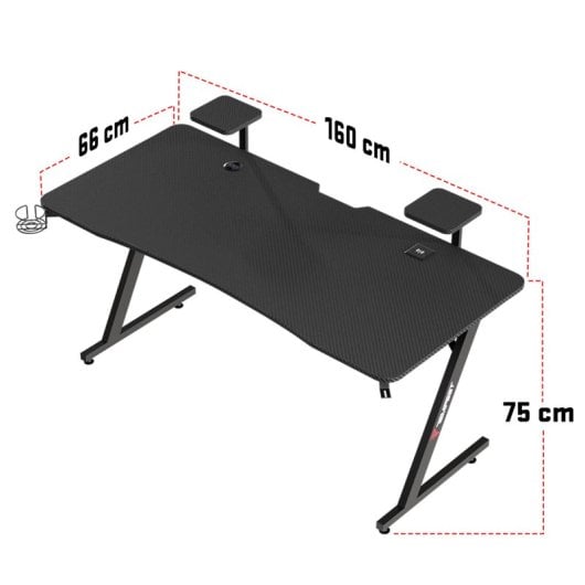 Tempest Sanctuary Mesa Gaming 160x75cm RGB Negra