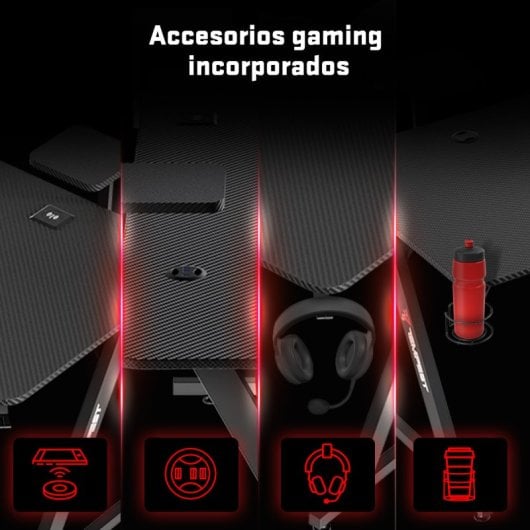 Tempest Sanctuary Mesa Gaming 160x75cm RGB Negra