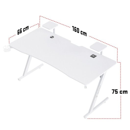 Tavolo da gioco Tempest Sanctuary White 160x75 cm RGB Bianco