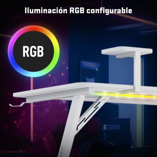 Tempest Sanctuary White Mesa Gaming 160x75cm RGB Blanca