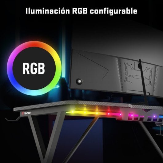 Tempest Shelter Mesa Gaming 120x60cm RGB Negra