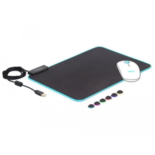 DeLOCK 12554 tapis de souris Tapis de souris de jeu Noir