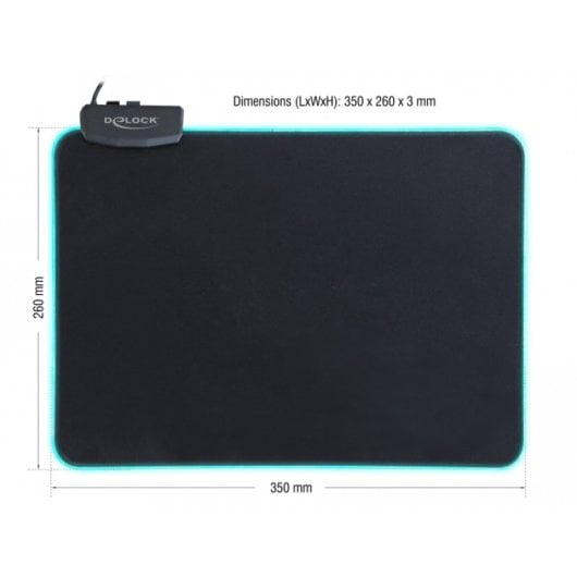 DeLOCK 12554 tapis de souris Tapis de souris de jeu Noir