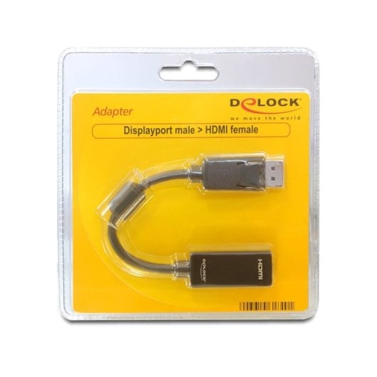 Delock 61849 Adaptador DisplayPort 1.1 macho a HDMI Hembra Pasivo Negro