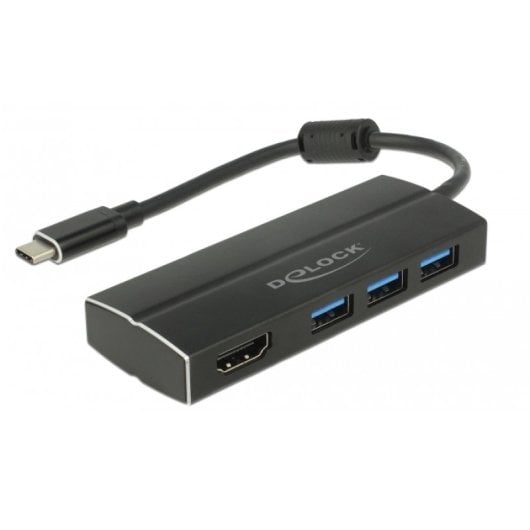 Delock 63931 Adaptador USB 3.2 Gen 1 USB Tipo-C a Concentrador 3 x USB 3.2 Gen 1 Tipo-A + 1 x HDMI