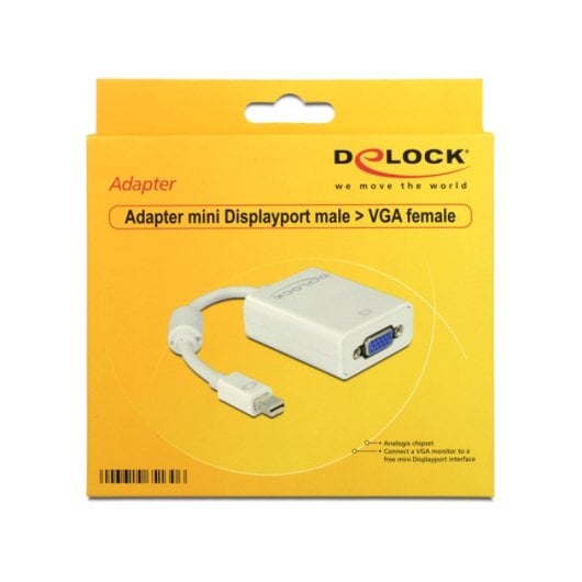 Delock 65130 Adaptador Mini DisplayPort 1.2 Macho a VGA Hembra Blanco
