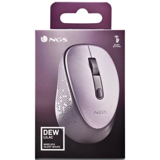 NGS Dew Lilac Ratón Optico Inalámbrico 1600 DPI Lila