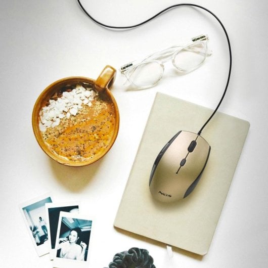 NGS Gold Ice Mouse mit USB-C-Adapter 1600 DCPI Gold