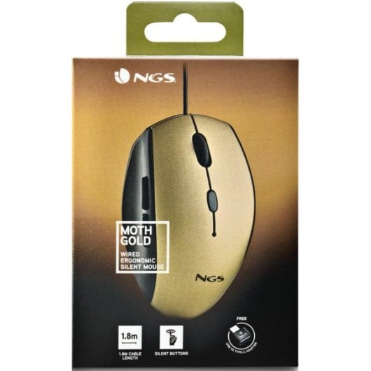 NGS Gold Ice Mouse mit USB-C-Adapter 1600 DCPI Gold