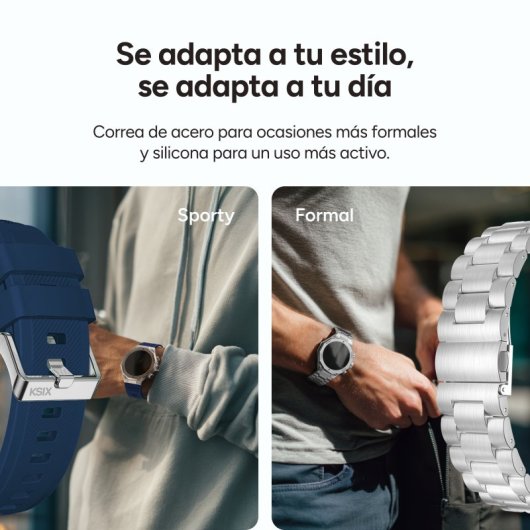 Ksix Titanium Bluetooth 55mm AMOLED Nero Taglia Unica IP67 SpO2 Cardiofrequenzimetro Sonno 5gg