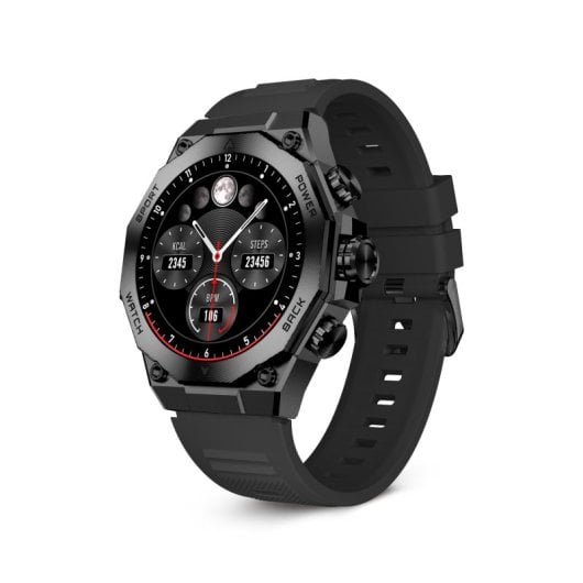 Smartwatch Ksix in titanio con Bluetooth e schermo Amoled da 1,43" con 2 cinturini neri