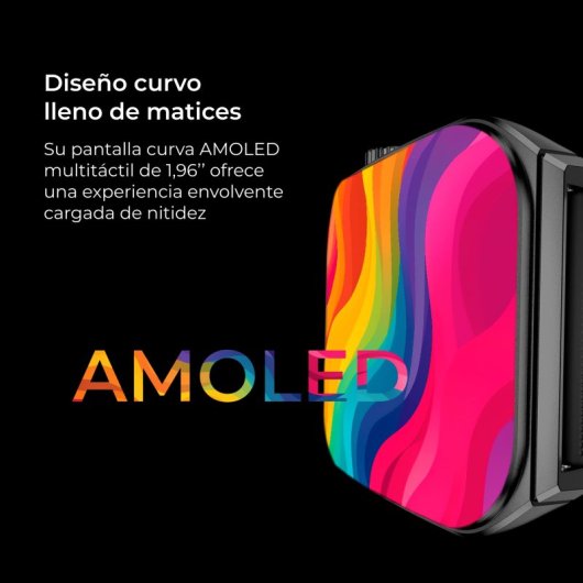 Ksix Smartwatch Olympo Black Pantalla AMOLED 1,96 Asistente Voz Negro