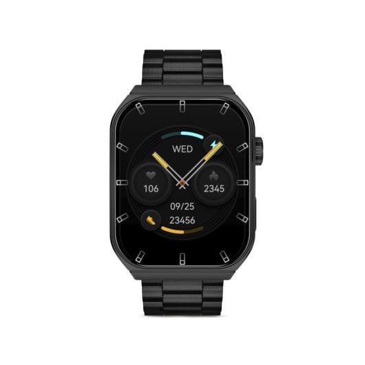 Smartwatch Ksix Olympo, schermo AMOLED da 1,96", 2 cinturini, 5 giorni automatici, modalità sport e salute, chiamate, assistenti vocali, nero